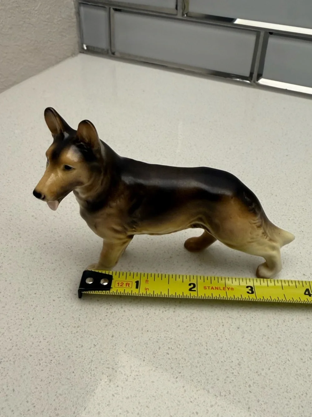 Vintage German Shepherd Ceramic Porcelain Dog Figurine 1950s 1960s